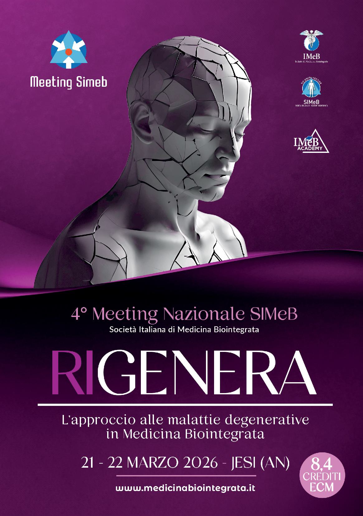 Locandina 4° Meeting Nazionale SIMeB RIGENERA Jesi